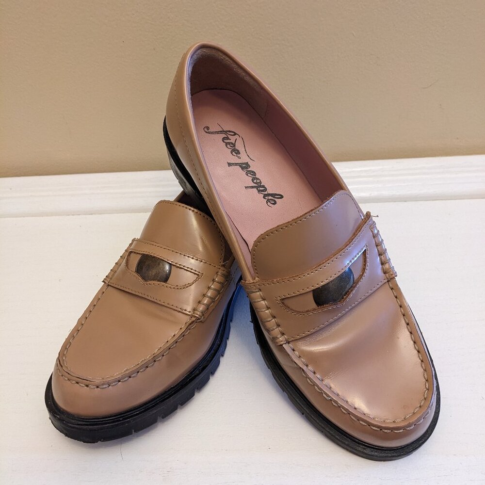 Free People Patent Loafers with Lug Soles